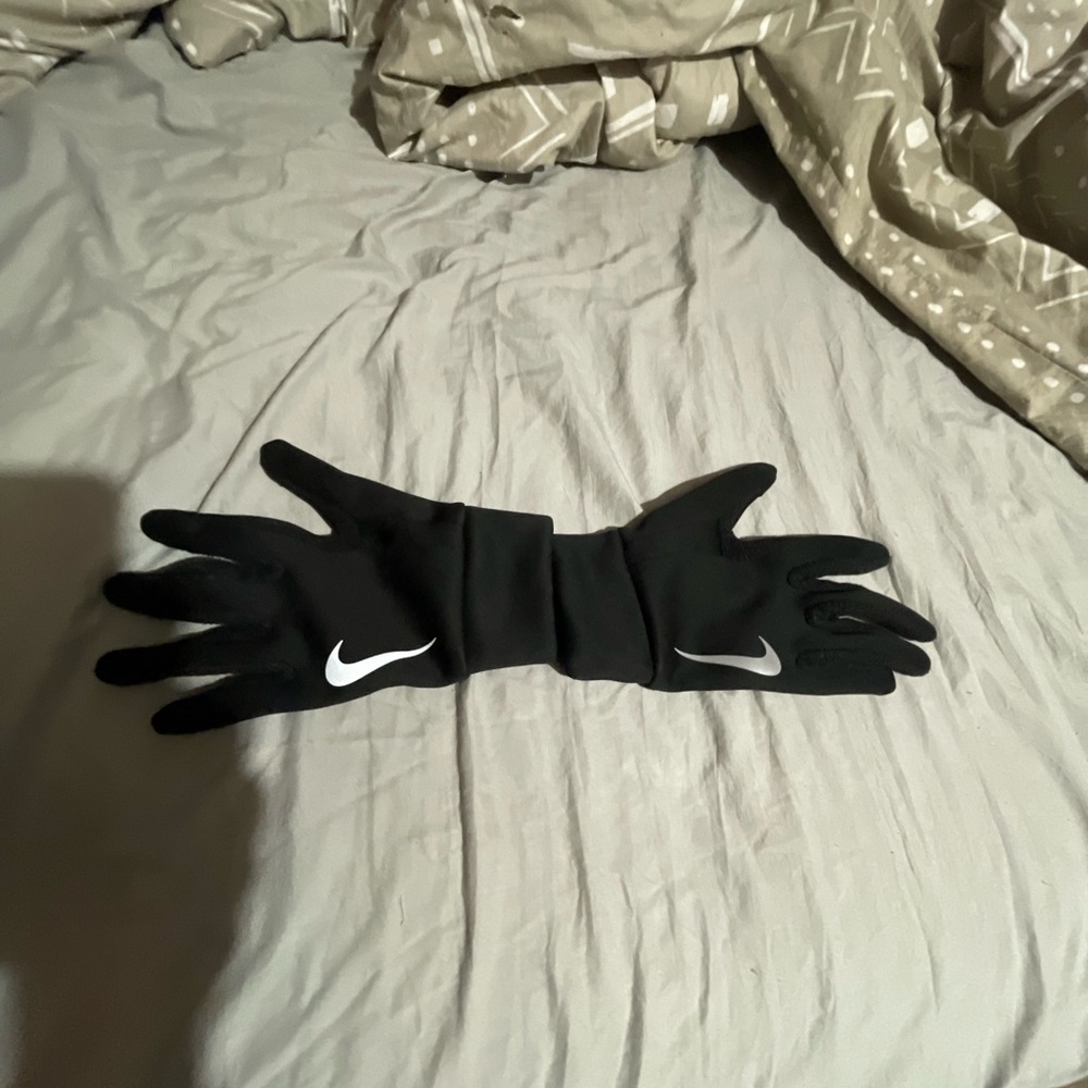 Nike Black Gloves with White Logo
